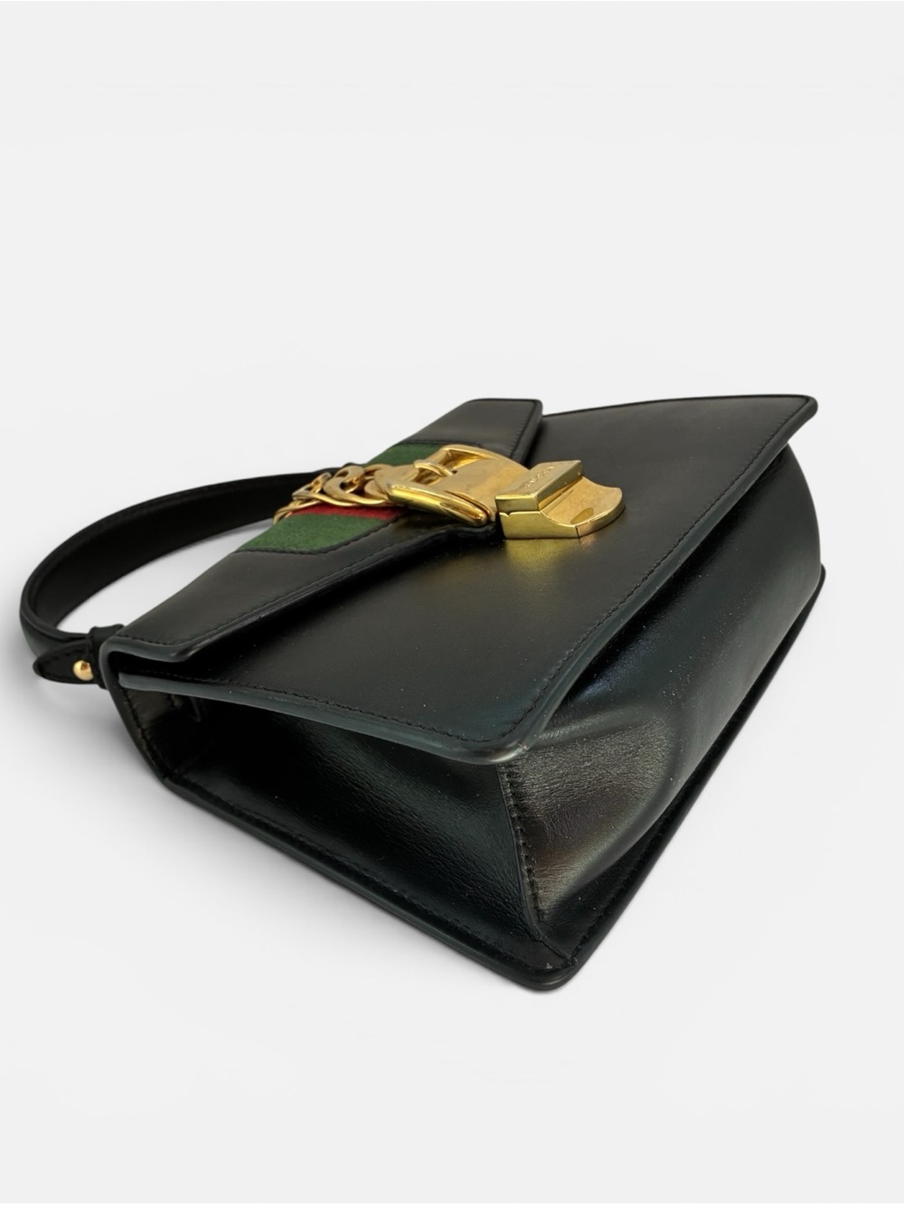 Gucci Sylvie Top-Handle Satchel with Green and Red Web - Picture 6 of 13